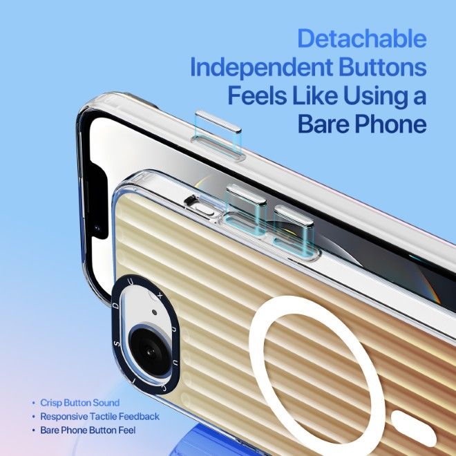 Dux Ducis - iPhone 16e Hülle - PET, TPU und PC Hardcase - mit MagSafe - Zest Series - gold
