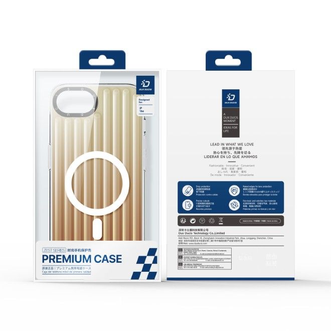 Dux Ducis - iPhone 16e Hülle - PET, TPU und PC Hardcase - mit MagSafe - Zest Series - gold