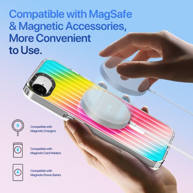 Dux Ducis - iPhone 16e Hülle - PET, TPU und PC Hardcase - mit MagSafe - Zest Series - Rainbow