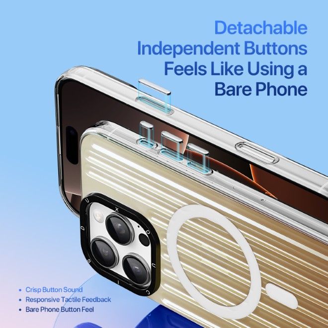 Dux Ducis - iPhone 16 Pro Hülle - PET, TPU und PC Hardcase - mit MagSafe - Zest Series - gold