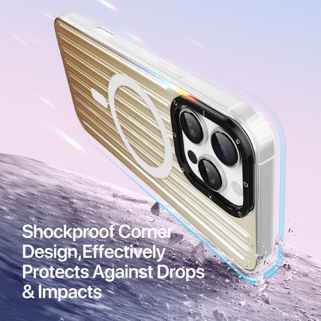 Dux Ducis - iPhone 16 Pro Max Hülle - PET, TPU und PC Hardcase - mit MagSafe - Zest Series - gold