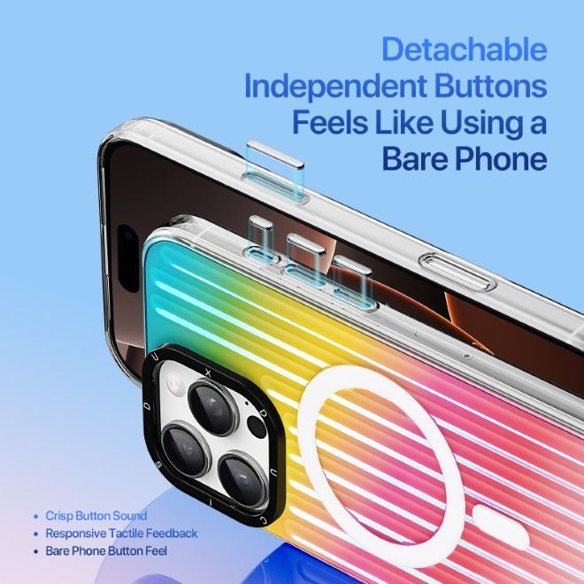 Dux Ducis - iPhone 16 Pro Max Hülle - PET, TPU und PC Hardcase - mit MagSafe - Zest Series - Rainbow