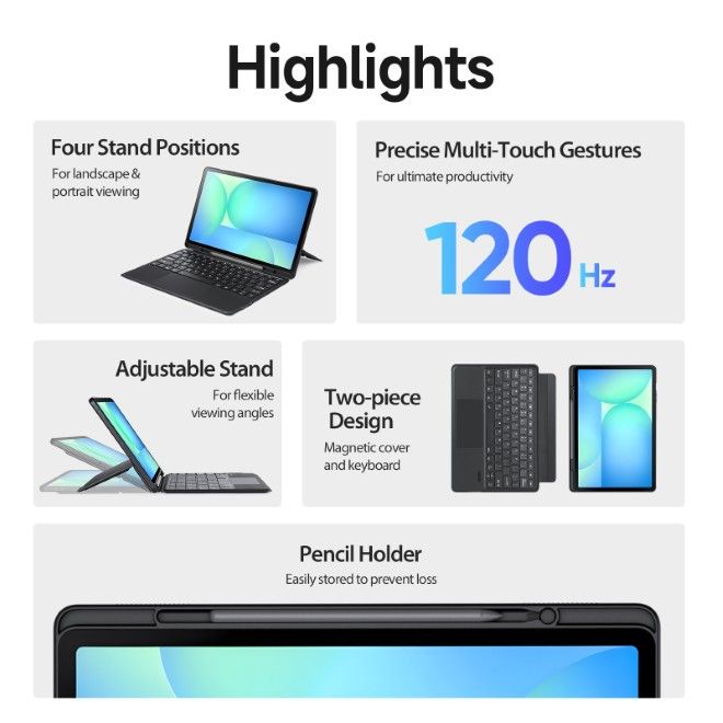 Dux Ducis - Samsung Galaxy Tab S10 FE+ Tastatur Hülle - Keyboard Case - DK Series - schwarz