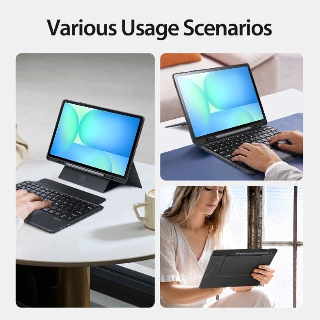 Dux Ducis - Samsung Galaxy Tab S10 FE+ Tastatur Hülle - Keyboard Case - DK Series - schwarz