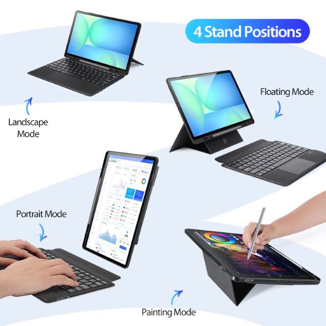 Dux Ducis - Samsung Galaxy Tab S10 FE+ Tastatur Hülle - Keyboard Case - DK Series - schwarz