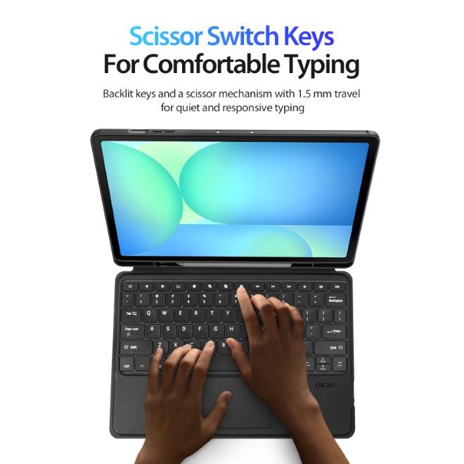 Dux Ducis - Samsung Galaxy Tab S10 FE+ Tastatur Hülle - Keyboard Case - DK Series - schwarz