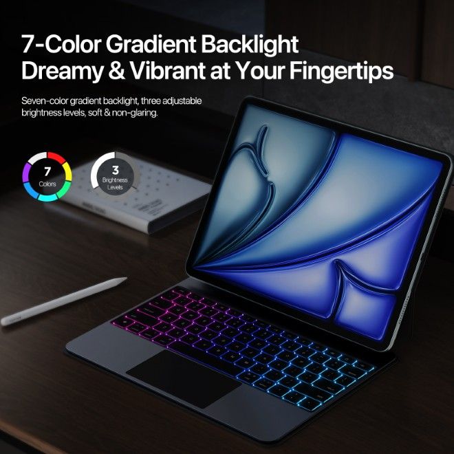 Dux Ducis - iPad Air 13 (2025/2024) / iPad Pro 12.9 (2022/2021/2020/2018) Tastatur Hülle - Keyboard Case - MK Pro Series - schwarz