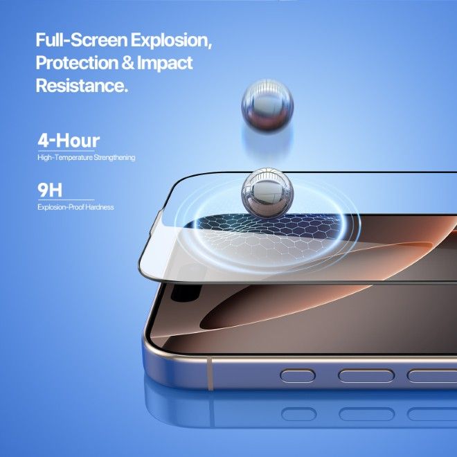 Dux Ducis - iPhone 16 Pro Schutzglas - mit Auto Alignment Kit - Roga Series - schwarz