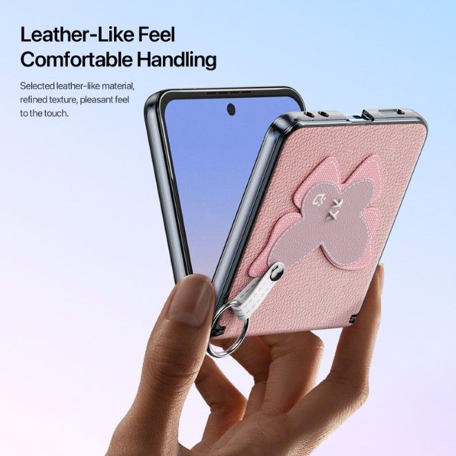 Dux Ducis - Samsung Galaxy Z Flip7 Hülle - Leder Hardcase - Luvy Series - pink