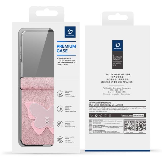 Dux Ducis - Samsung Galaxy Z Flip7 Hülle - Leder Hardcase - Luvy Series - pink