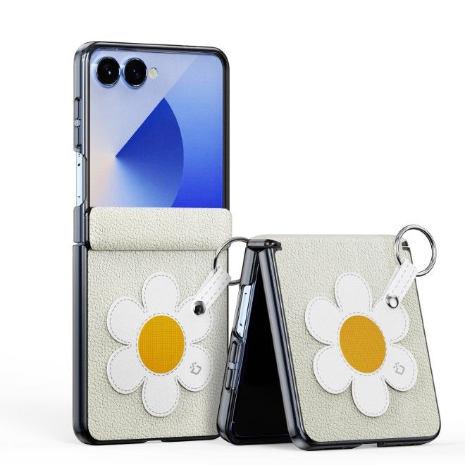 Dux Ducis - Samsung Galaxy Z Flip7 Hülle - Leder Hardcase - Luvy Series - weiss