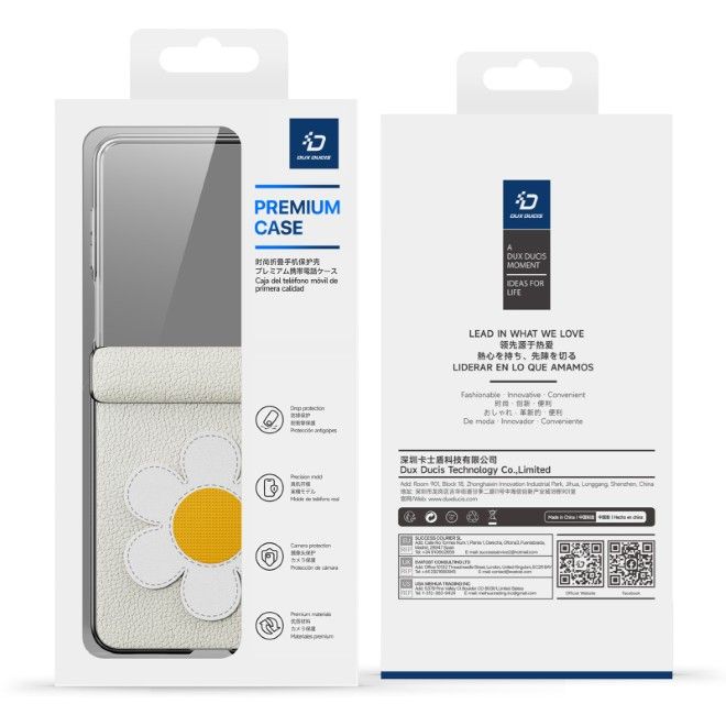 Dux Ducis - Samsung Galaxy Z Flip7 Hülle - Leder Hardcase - Luvy Series - weiss