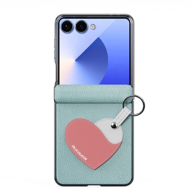 Dux Ducis - Samsung Galaxy Z Flip7 Hülle - Leder Hardcase - Luvy Series - blau