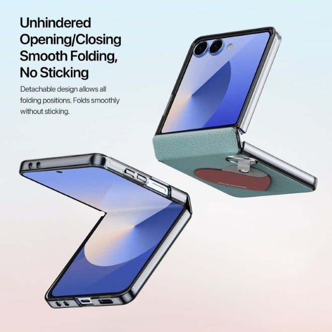 Dux Ducis - Samsung Galaxy Z Flip7 Hülle - Leder Hardcase - Luvy Series - blau