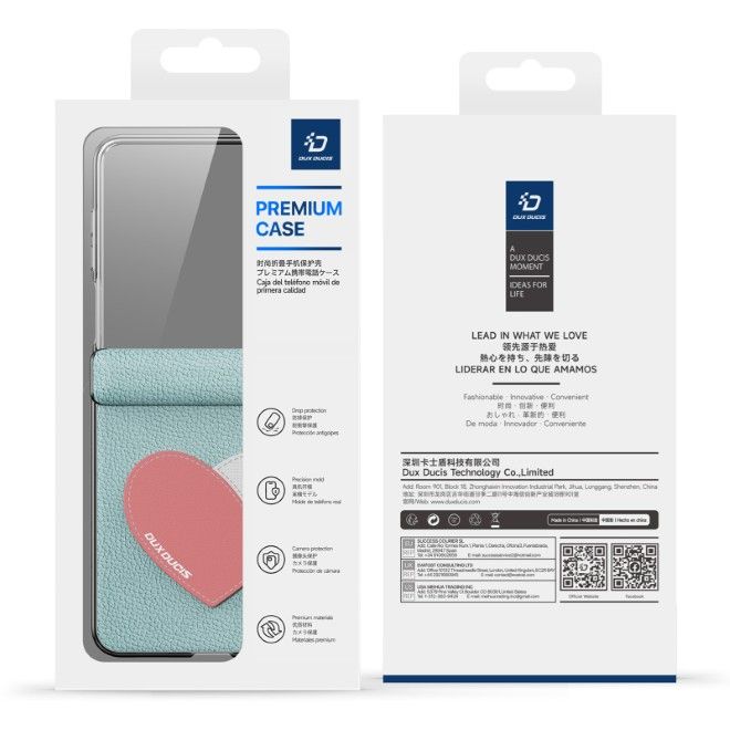 Dux Ducis - Samsung Galaxy Z Flip7 Hülle - Leder Hardcase - Luvy Series - blau