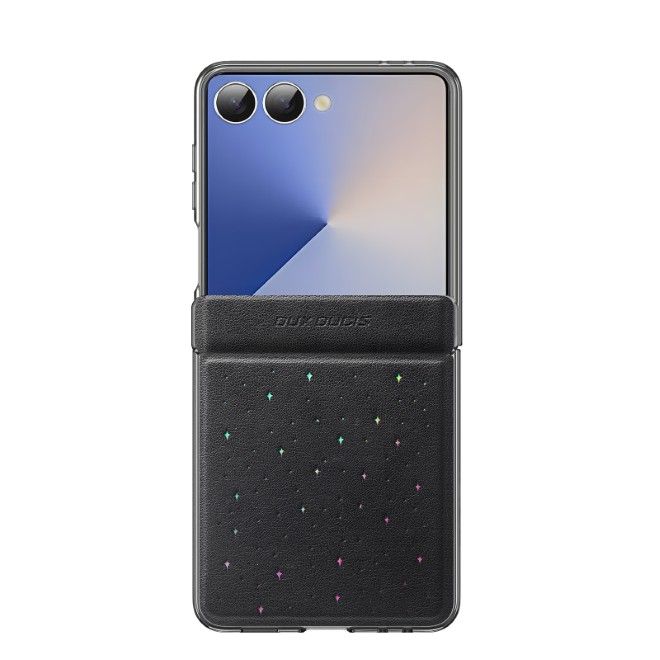 Dux Ducis - Samsung Galaxy Z Flip7 Hülle - Leder Hardcase - Stex Series - schwarz