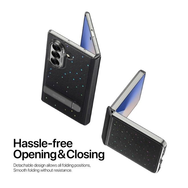 Dux Ducis - Samsung Galaxy Z Fold7 Hülle - Leder Hardcase - Stex Series - schwarz