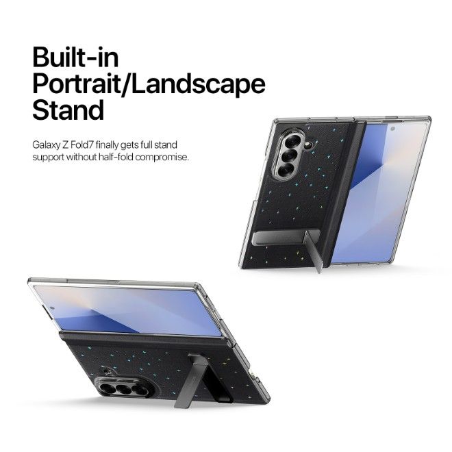 Dux Ducis - Samsung Galaxy Z Fold7 Hülle - Leder Hardcase - Stex Series - schwarz