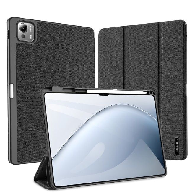 Dux Ducis - Xiaomi Pad 7 Ultra Hülle - Leder Smart Flip Case - Domo Series - schwarz