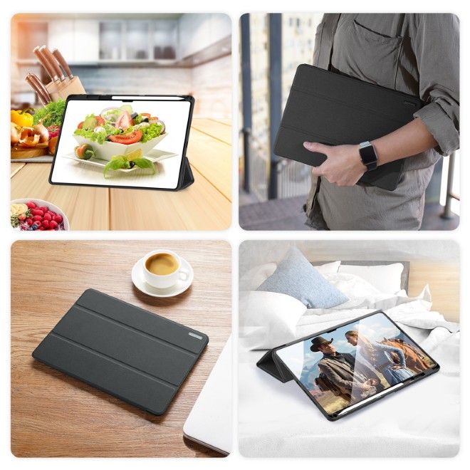 Dux Ducis - Xiaomi Pad 7 Ultra Hülle - Leder Smart Flip Case - Domo Series - schwarz