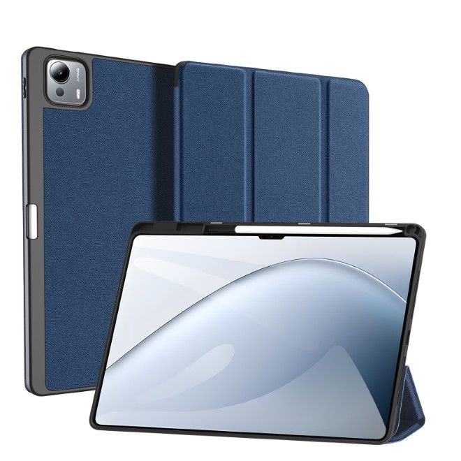 Dux Ducis - Xiaomi Pad 7 Ultra Hülle - Leder Smart Flip Case - Domo Series - blau