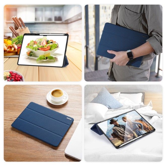 Dux Ducis - Xiaomi Pad 7 Ultra Hülle - Leder Smart Flip Case - Domo Series - blau