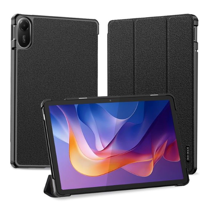 Dux Ducis - Xiaomi Redmi Pad 2 Hülle - Leder Smart Flip Case - Domo Series - schwarz