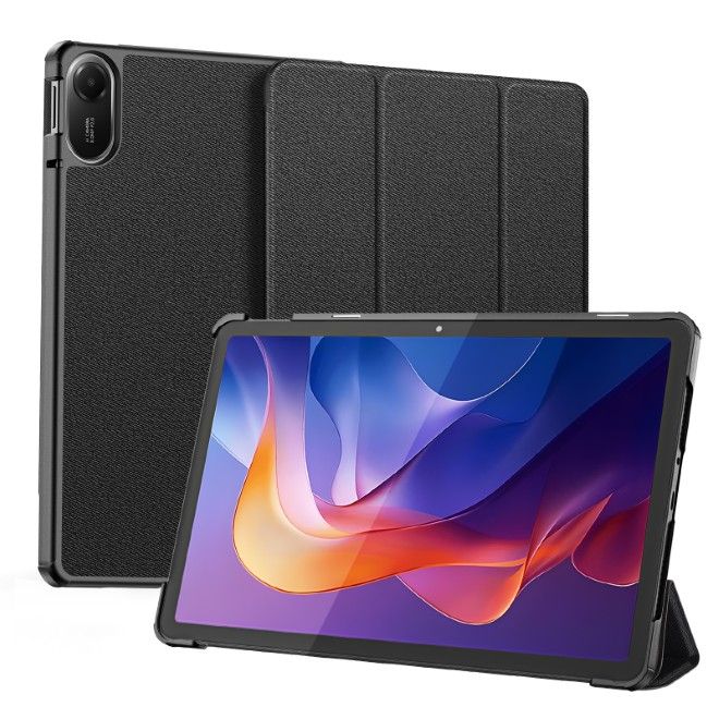 Dux Ducis - Xiaomi Redmi Pad 2 Hülle - Leder Smart Flip Case - Domo Series - schwarz