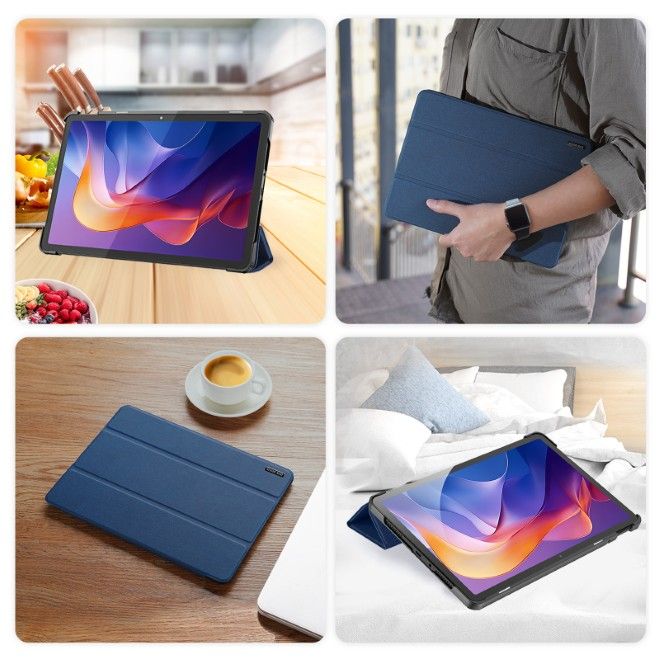 Dux Ducis - Xiaomi Redmi Pad 2 Hülle - Leder Smart Flip Case - Domo Series - blau