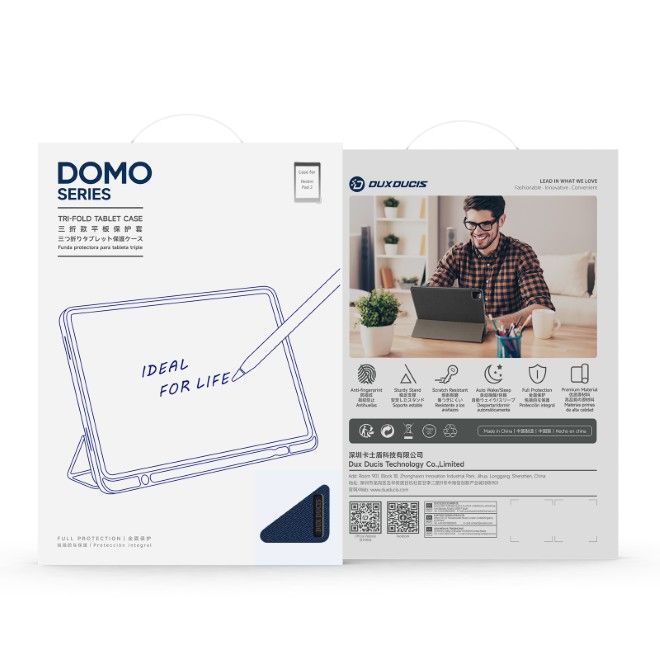Dux Ducis - Xiaomi Redmi Pad 2 Hülle - Leder Smart Flip Case - Domo Series - blau