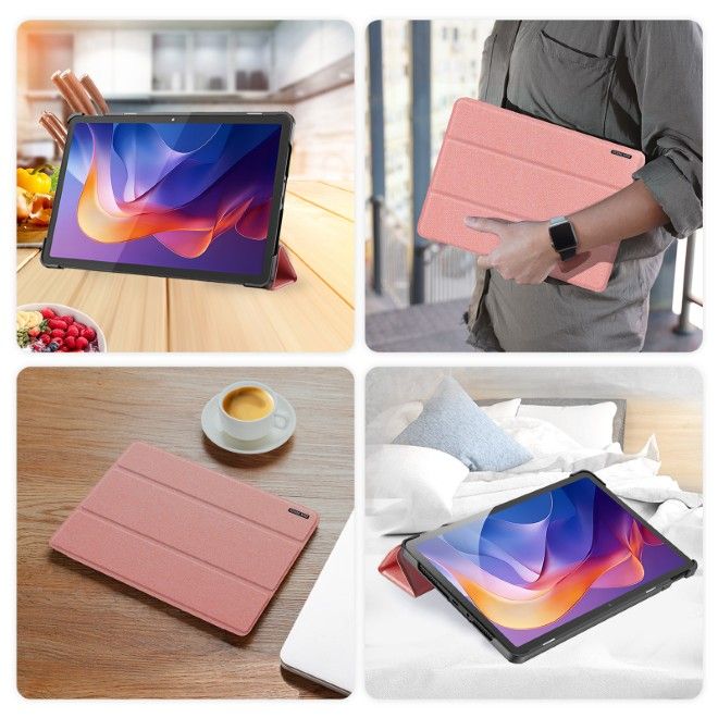 Dux Ducis - Xiaomi Redmi Pad 2 Hülle - Leder Smart Flip Case - Domo Series - pink