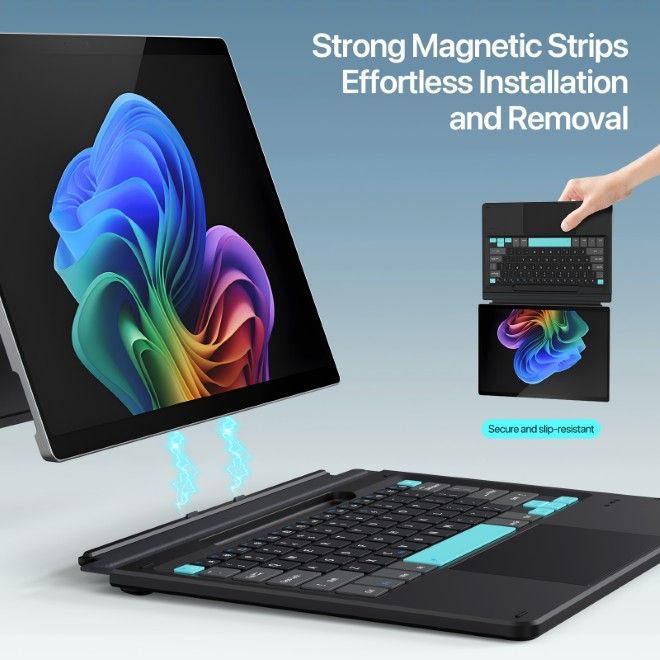 Dux Ducis - Microsoft Surface 11 / 10 / 9 / 8 / X Keyboard Tastatur - Englisches Layout - CK Pro Series - Color-Blocked-Keys - schwarz