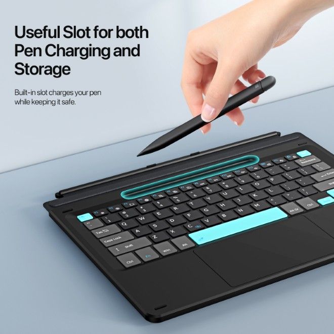 Dux Ducis - Microsoft Surface 11 / 10 / 9 / 8 / X Keyboard Tastatur - Englisches Layout - CK Pro Series - Color-Blocked-Keys - schwarz