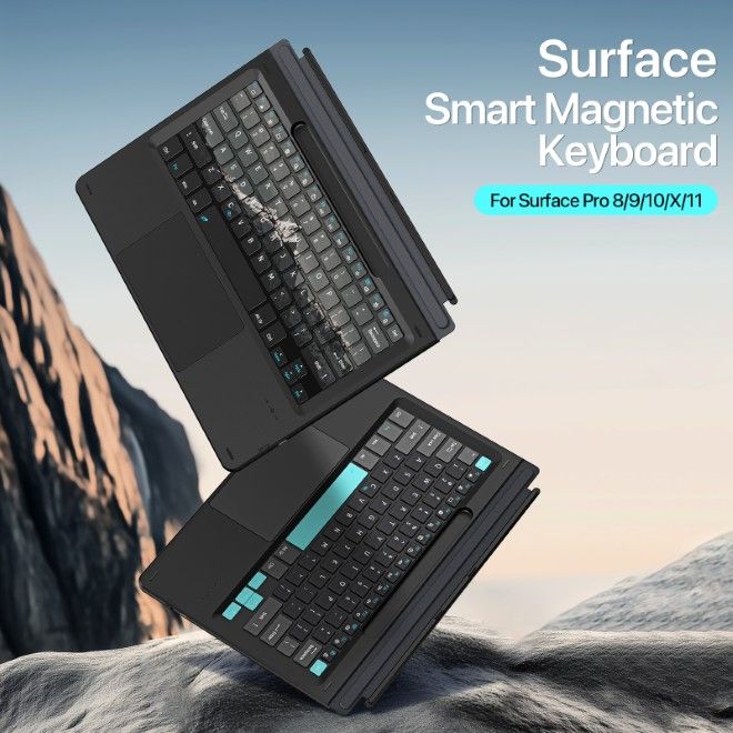 Dux Ducis - Microsoft Surface 11 / 10 / 9 / 8 / X Keyboard Tastatur - Englisches Layout - CK Pro Series - Mountain Landscape Color - schwarz