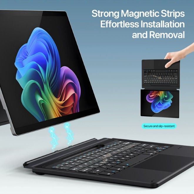 Dux Ducis - Microsoft Surface 11 / 10 / 9 / 8 / X Keyboard Tastatur - Englisches Layout - CK Pro Series - Mountain Landscape Color - schwarz