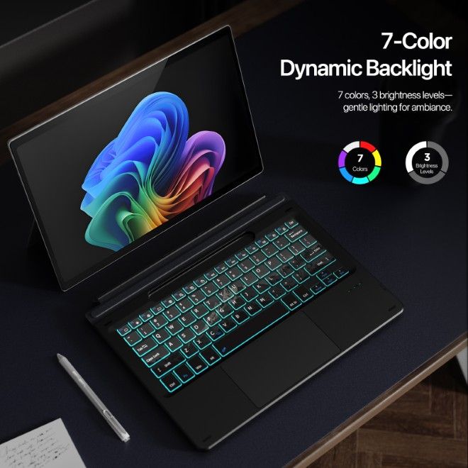 Dux Ducis - Microsoft Surface 11 / 10 / 9 / 8 / X Keyboard Tastatur - Englisches Layout - CK Pro Series - Mountain Landscape Color - schwarz