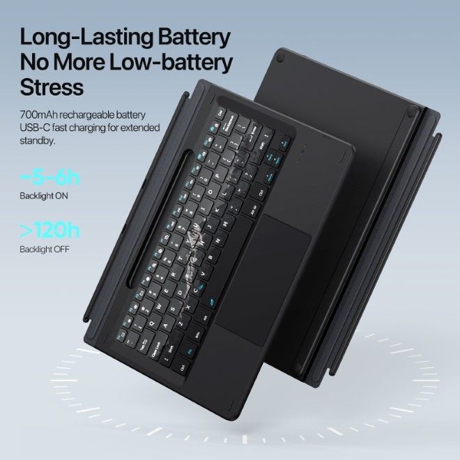 Dux Ducis - Microsoft Surface 11 / 10 / 9 / 8 / X Keyboard Tastatur - Englisches Layout - CK Pro Series - Mountain Landscape Color - schwarz