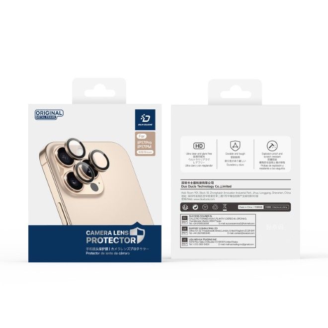 Dux Ducis - iPhone 17 Pro / Pro Max Kamera Schutzglas - HAWK Series - schwarz