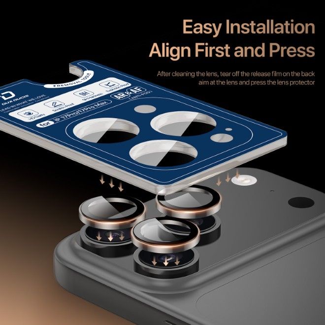 Dux Ducis - iPhone 17 Pro / Pro Max Kamera Schutzglas - HAWK Series - silber
