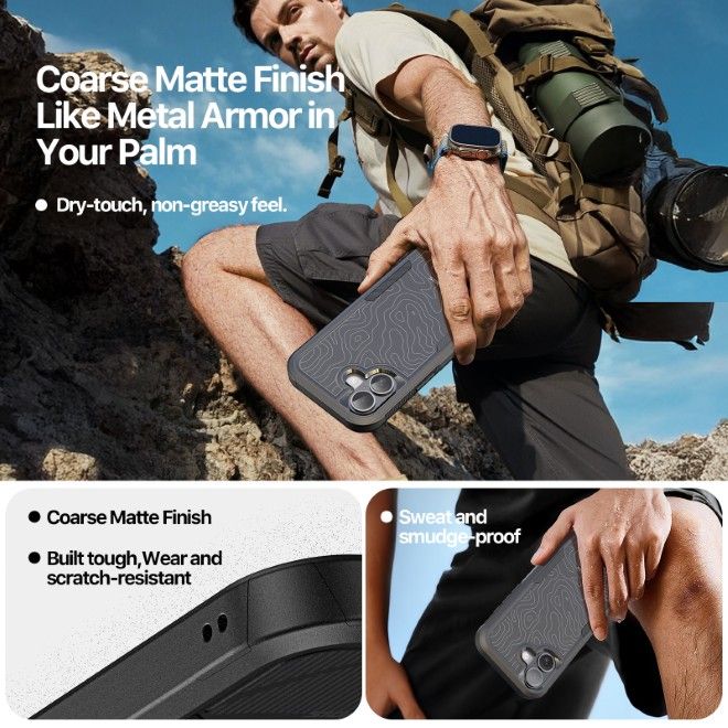 Dux Ducis - iPhone 17 Hülle - Robustes TPU und PC Case - 3m Fallsicher - Shld Series - Contour Muster