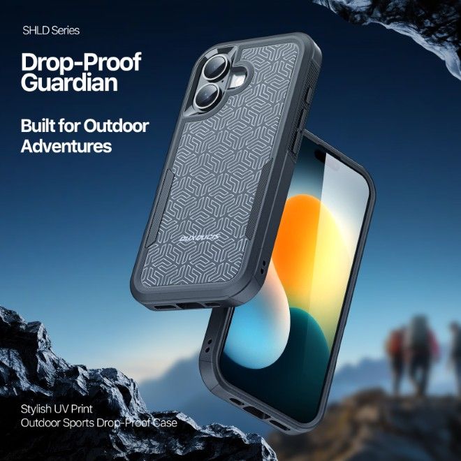 Dux Ducis - iPhone 17 Hülle - Robustes TPU und PC Case - 3m Fallsicher - Shld Series - Triangle Muster