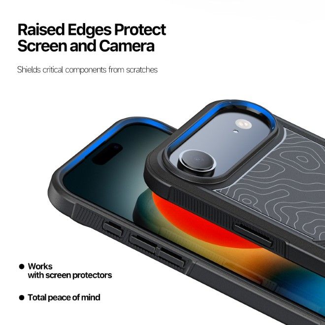 Dux Ducis - iPhone Air Hülle - Robustes TPU und PC Case - 3m Fallsicher - Shld Series - Contour Muster