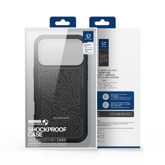 Dux Ducis - iPhone 17 Pro Hülle - Robustes TPU und PC Case - 3m Fallsicher - Shld Series - Contour Muster