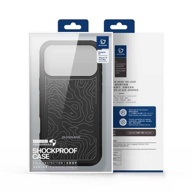 Dux Ducis - iPhone 17 Pro Max Hülle - Robustes TPU und PC Case - 3m Fallsicher - Shld Series - Contour Muster