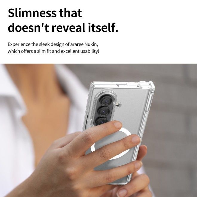 Araree - Samsung Galaxy Z Fold7 Hardcase Hülle - mit MagSafe - Nukin 360 M Series - Made in Korea - transparent matt