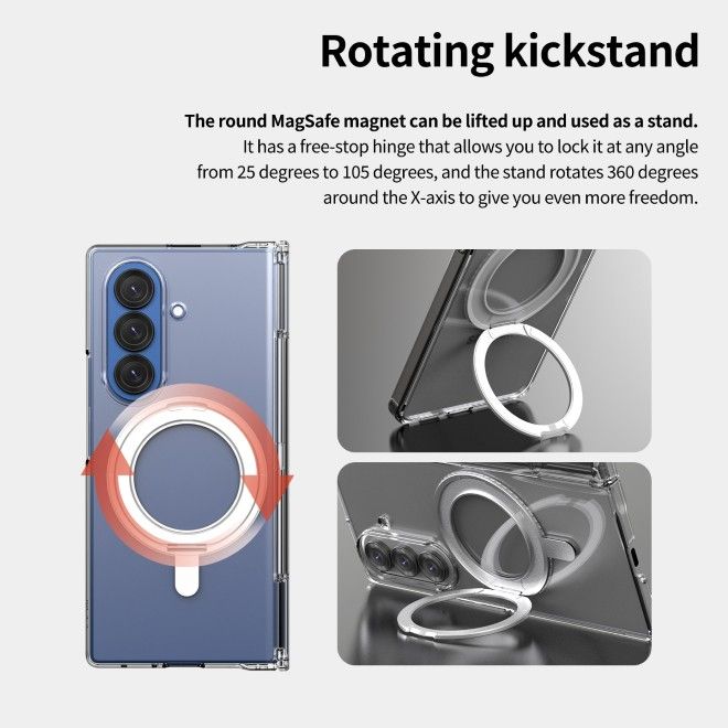 Araree - Samsung Galaxy Z Fold7 Hardcase Hülle - mit MagSafe und Kickstand - Nukin 360 S Series - Made in Korea - transparent