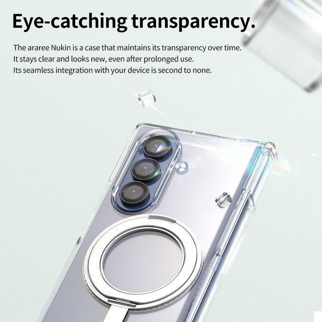Araree - Samsung Galaxy Z Fold7 Hardcase Hülle - mit MagSafe und Kickstand - Nukin 360 S Series - Made in Korea - transparent