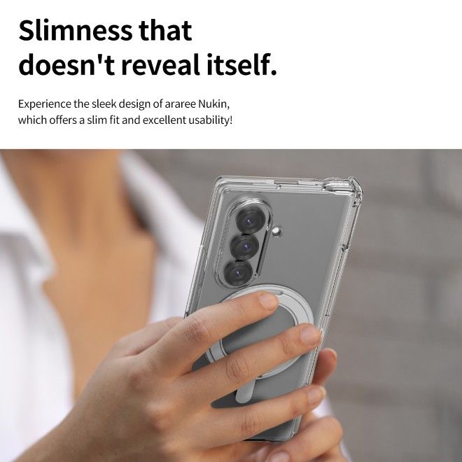 Araree - Samsung Galaxy Z Fold7 Hardcase Hülle - mit MagSafe und Kickstand - Nukin 360 S Series - Made in Korea - transparent