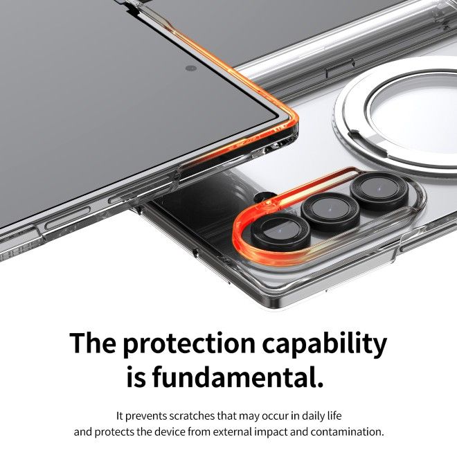 Araree - Samsung Galaxy Z Fold7 Hardcase Hülle - mit MagSafe und Kickstand - Nukin 360 S Series - Made in Korea - transparent