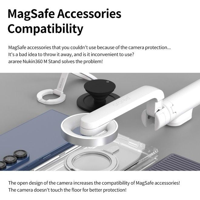 Araree - Samsung Galaxy Z Fold7 Hardcase Hülle - mit MagSafe und Kickstand - Nukin 360 S Series - Made in Korea - transparent
